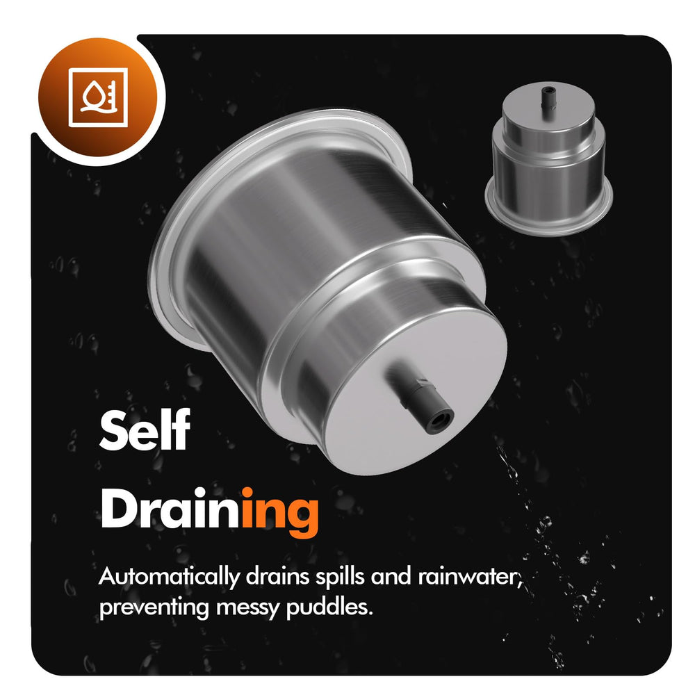 METRAXION detail of recessed self-draining channel showing water evacuation and cleaner holder benefit