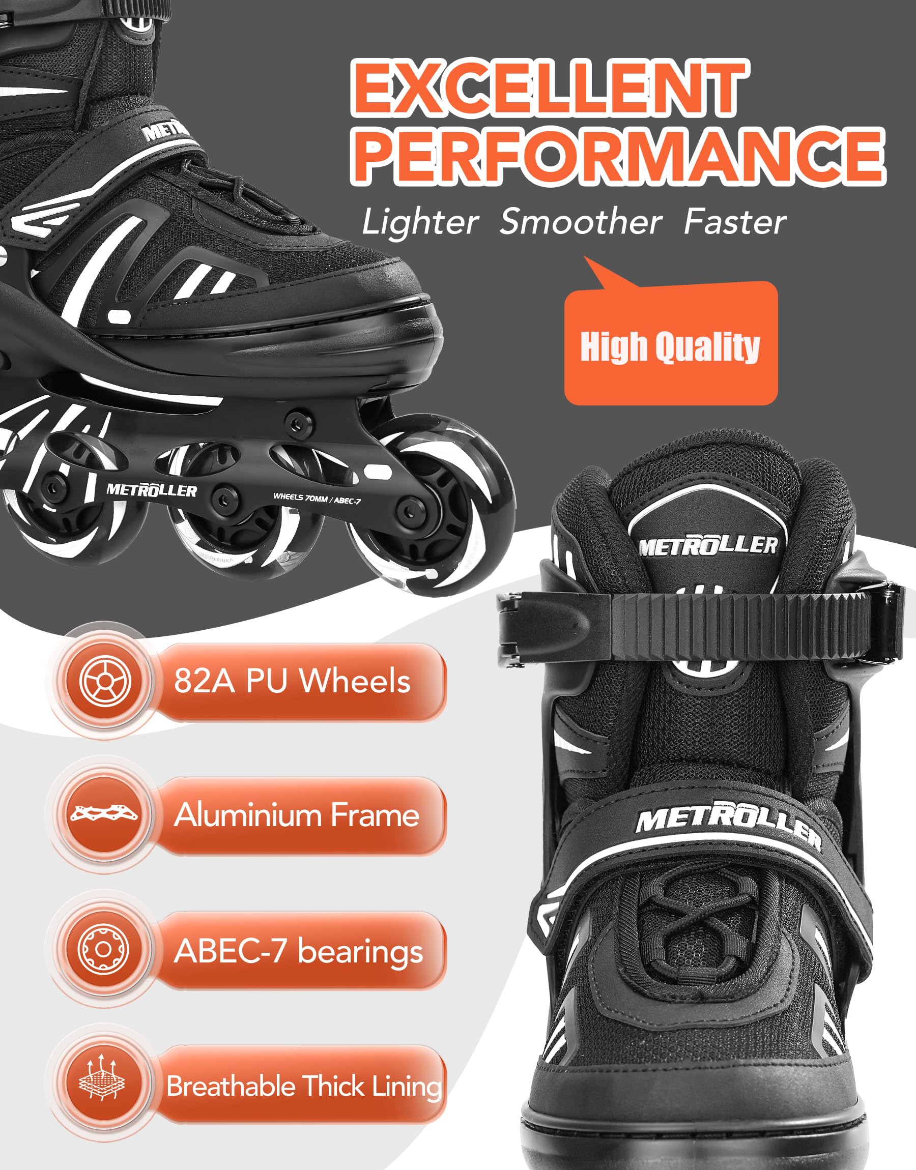 METROLLER size adjustment mechanism demonstrating grow-with-me convenience