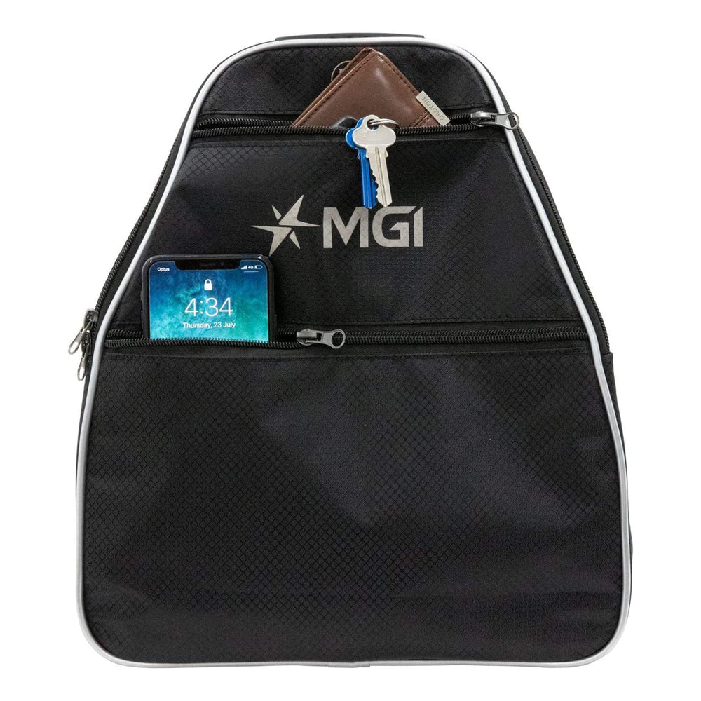 MGI Zip cooler beside golf items showing size comparison and capacity planning benefit