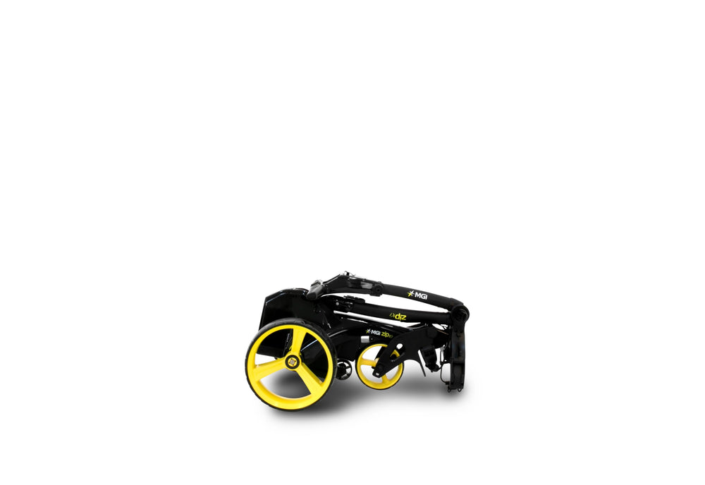 MGI Zip X1 in use on fairway illustrating effortless walking benefit