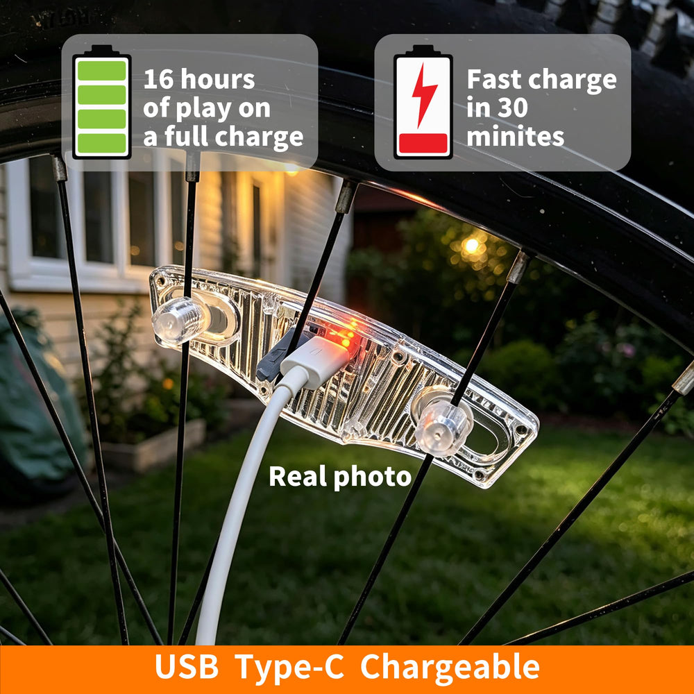 MH Brighter mounted on bicycle spoke in motion boosting side visibility and safety
