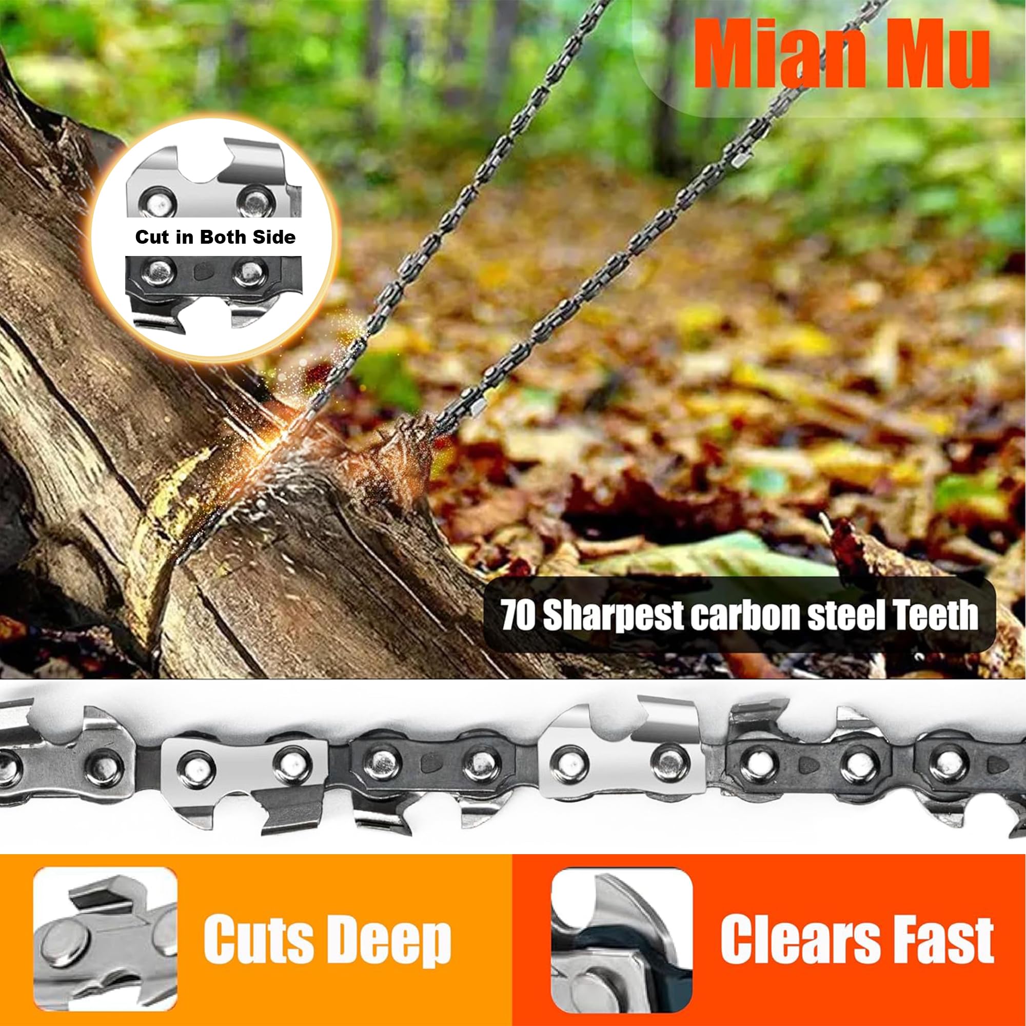 MIAN MU in use from ground cutting branch demonstrating safe ladder-free trimming
