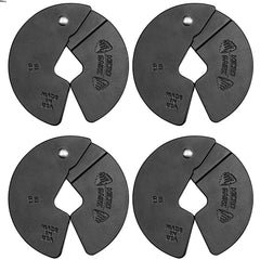 Micro Gainz front view of four 1lb plates showing compact profile and easy stacking benefit