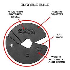 Micro Gainz mounted on a dumbbell handle demonstrating low-profile fit and comfortable grip