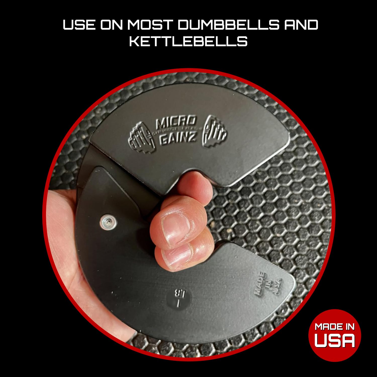 Micro Gainz patent label close-up proving certified design and consistent plate performance