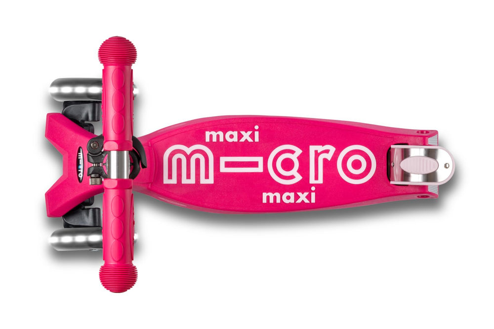 Micro Maxi LED wheel detail with glowing motion-activated LEDs adding visibility and fun