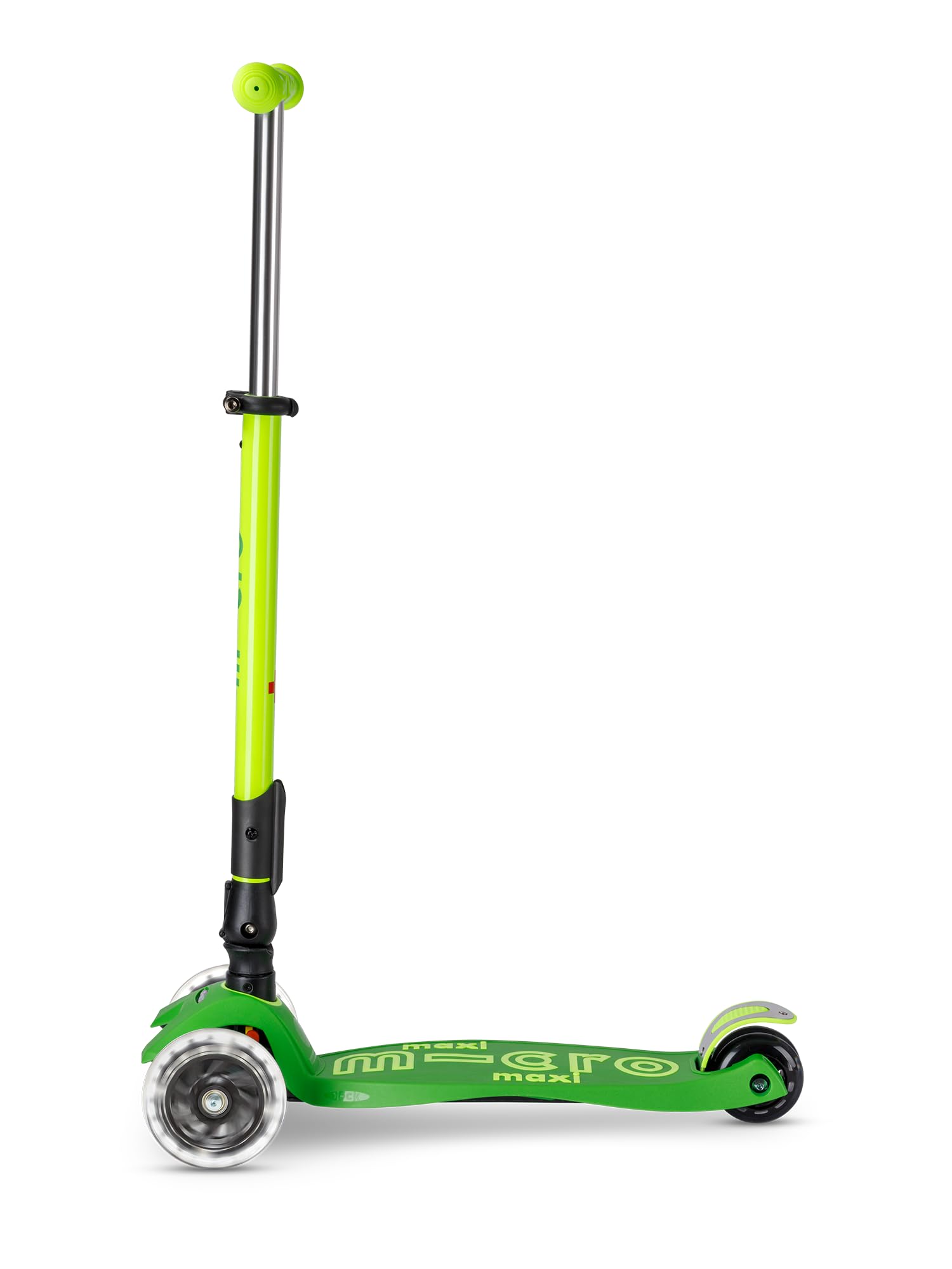 Micro side profile with child riding to show lean-to-steer carving control