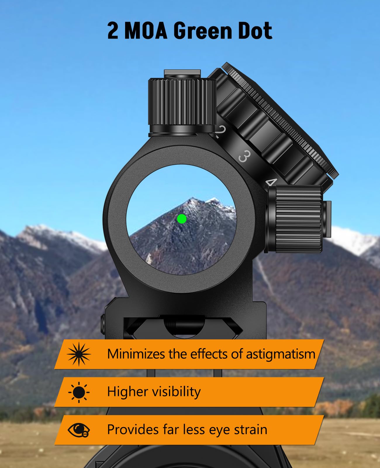 MidTen riser mounted on Picatinny rail demonstrating lower 1/3 co-witness advantage