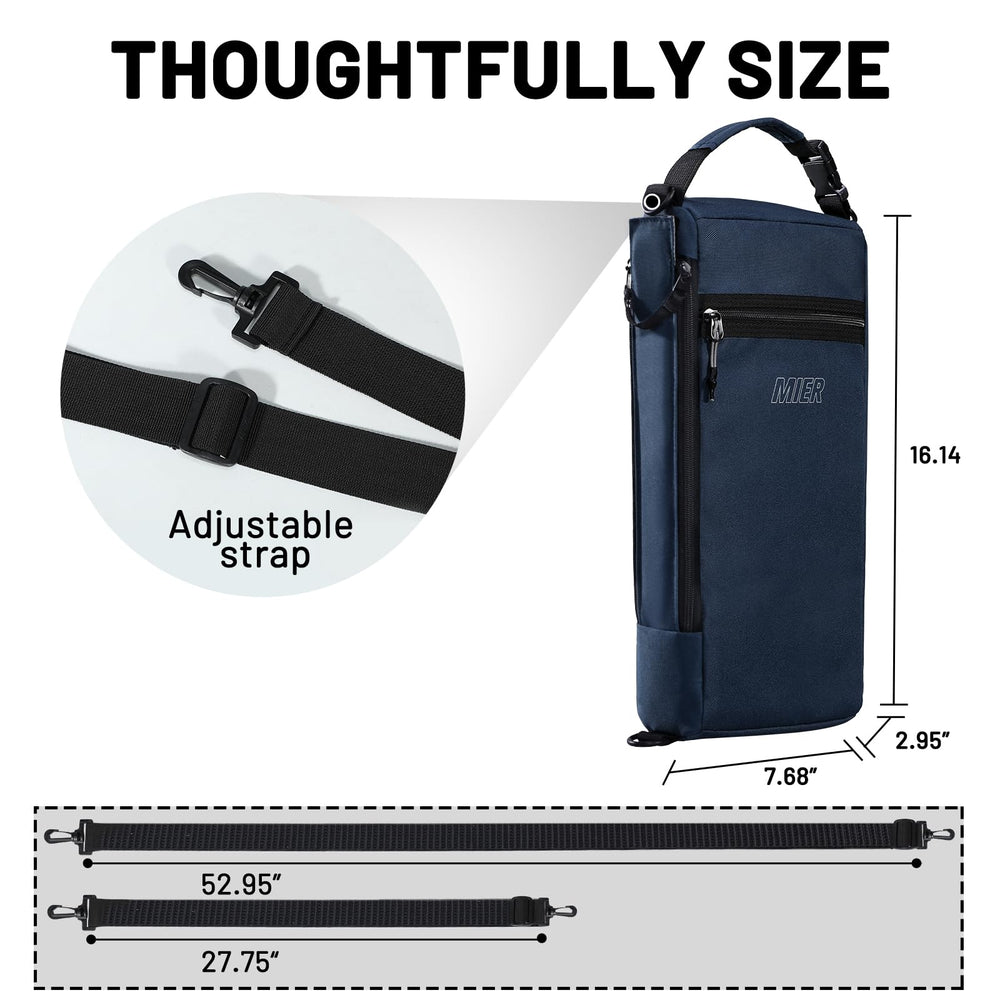 MIER cooler beside water bottle to show size and portability benefit