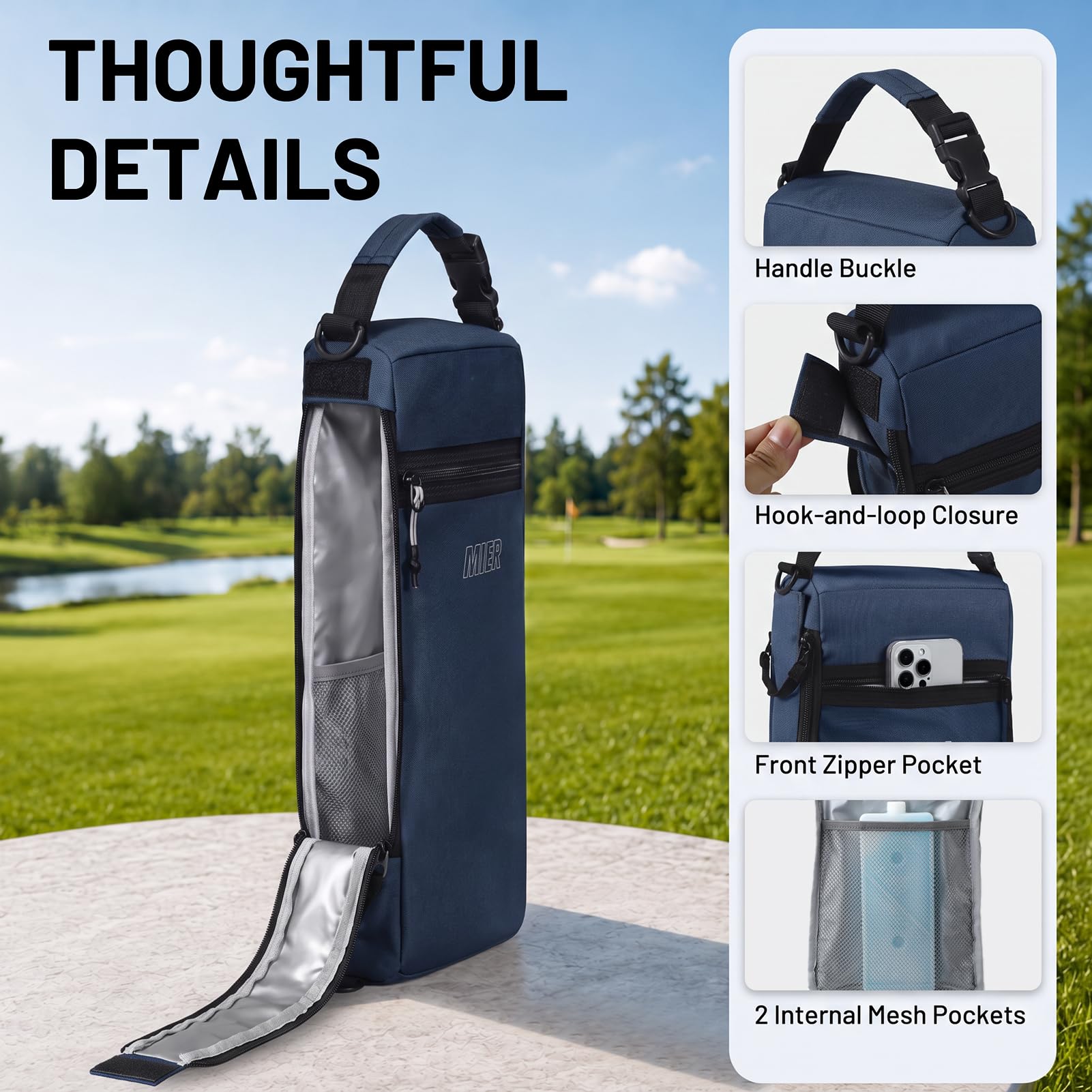 MIER open sleeve holding nine cans to show capacity and easy access benefit