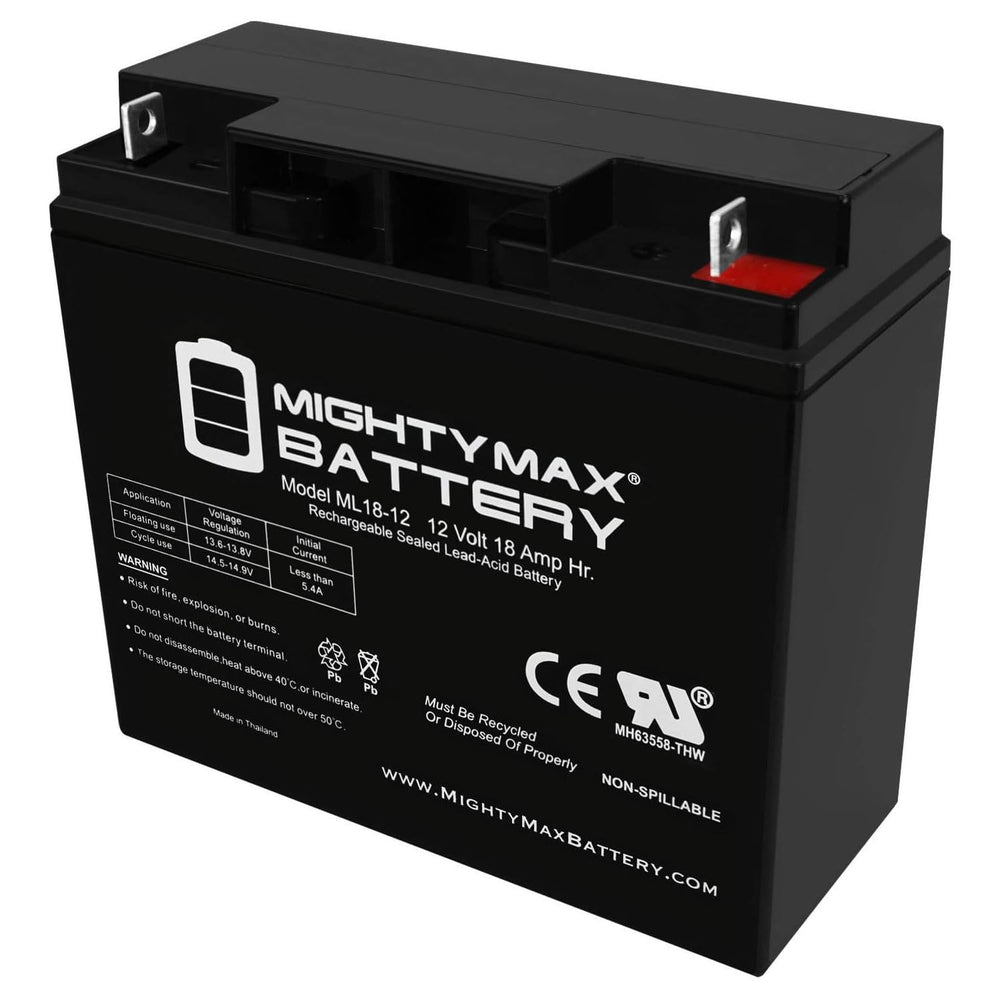 Mighty Max Battery front view showing compact sealed lead acid design and reliability