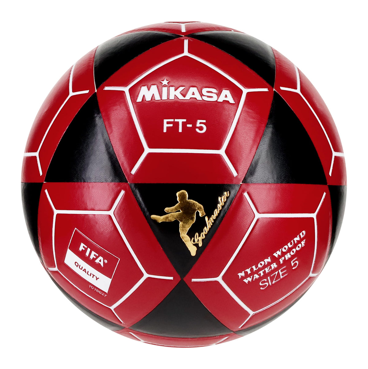 Mikasa Goal Master front view showing black red design and durable cover