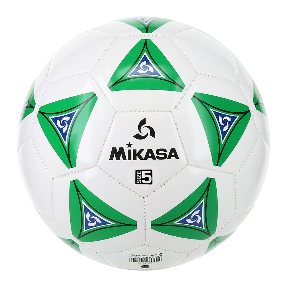 Mikasa serious soccer ball next to a soccer cleat showing size 5 scale for accurate selection