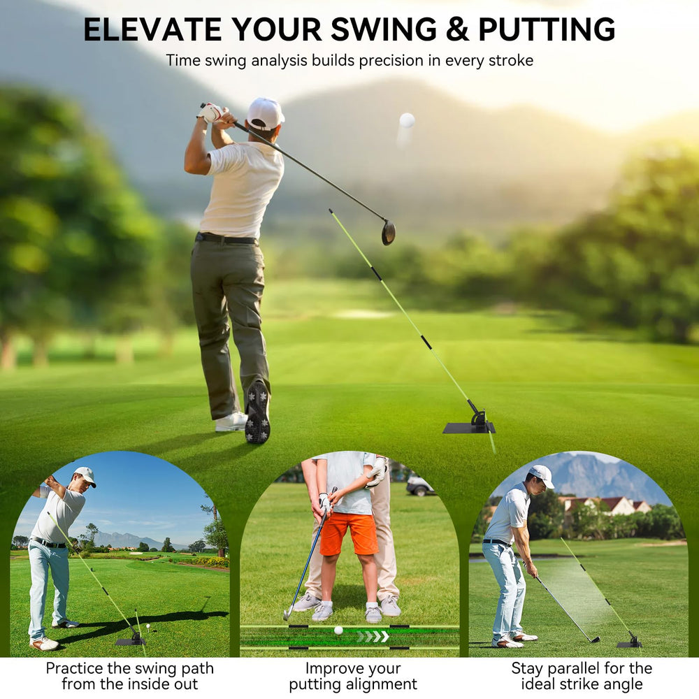MIKOSI collapsed rods tucked into a golf bag for easy travel and storage benefit