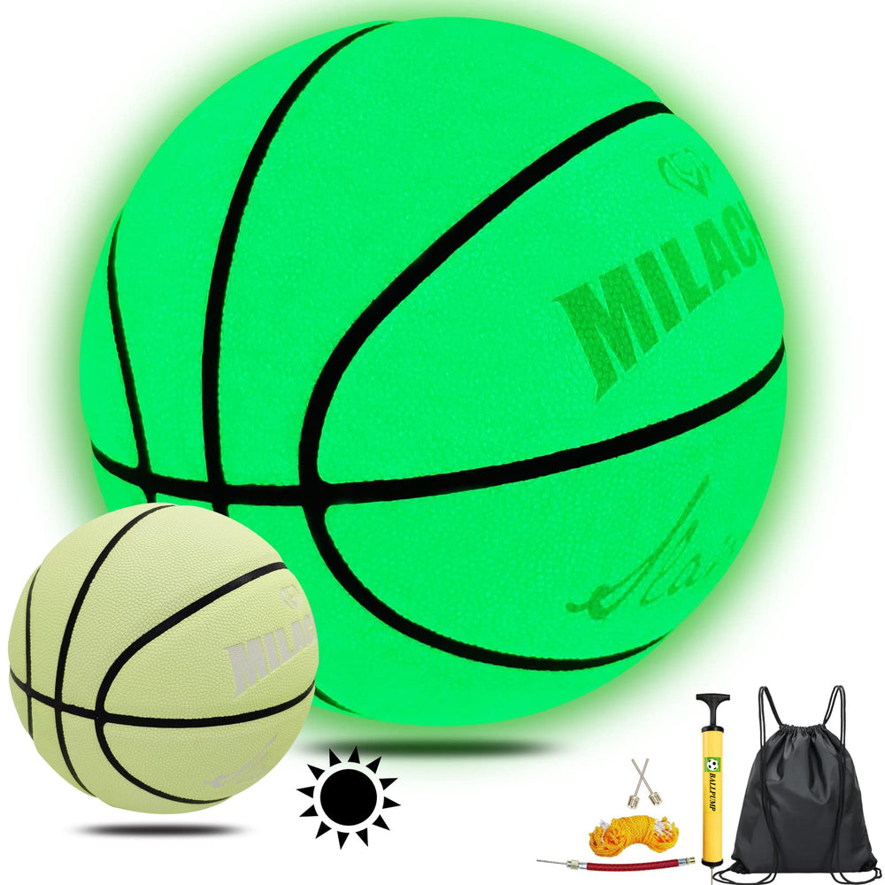 MILACHIC front view of basketball showing holographic glow and clear branding benefit