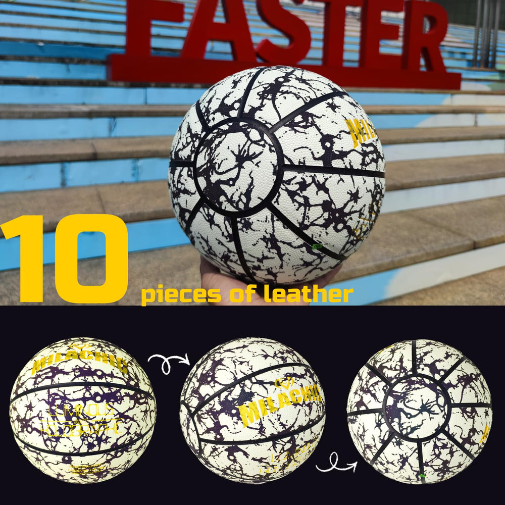 MILACHIC glowing basketball in dark demonstrating visibility and fun night play