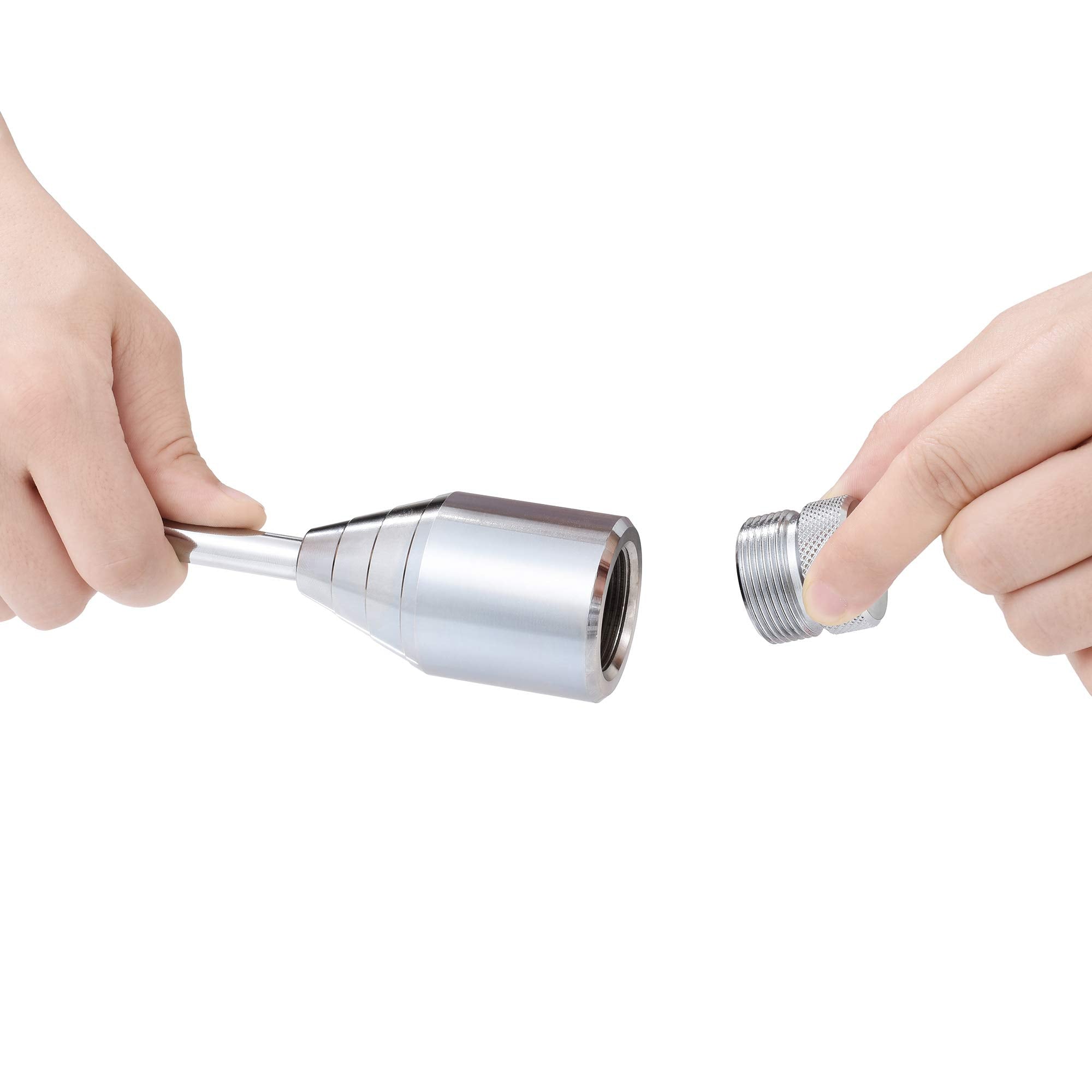 Mile High Life size comparison with a golf club showing compact, travel-friendly advantage