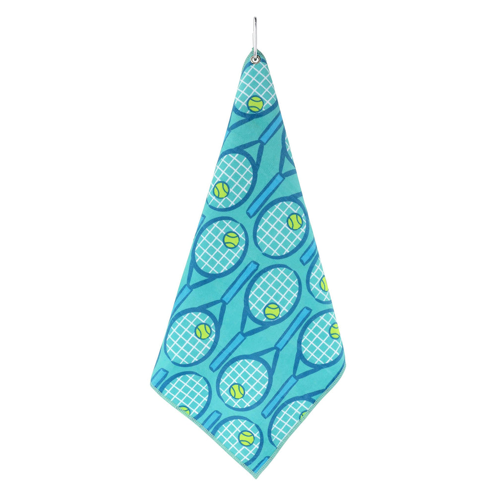 Millie Rose towel in hand showing 15x17 size for portable convenience benefit