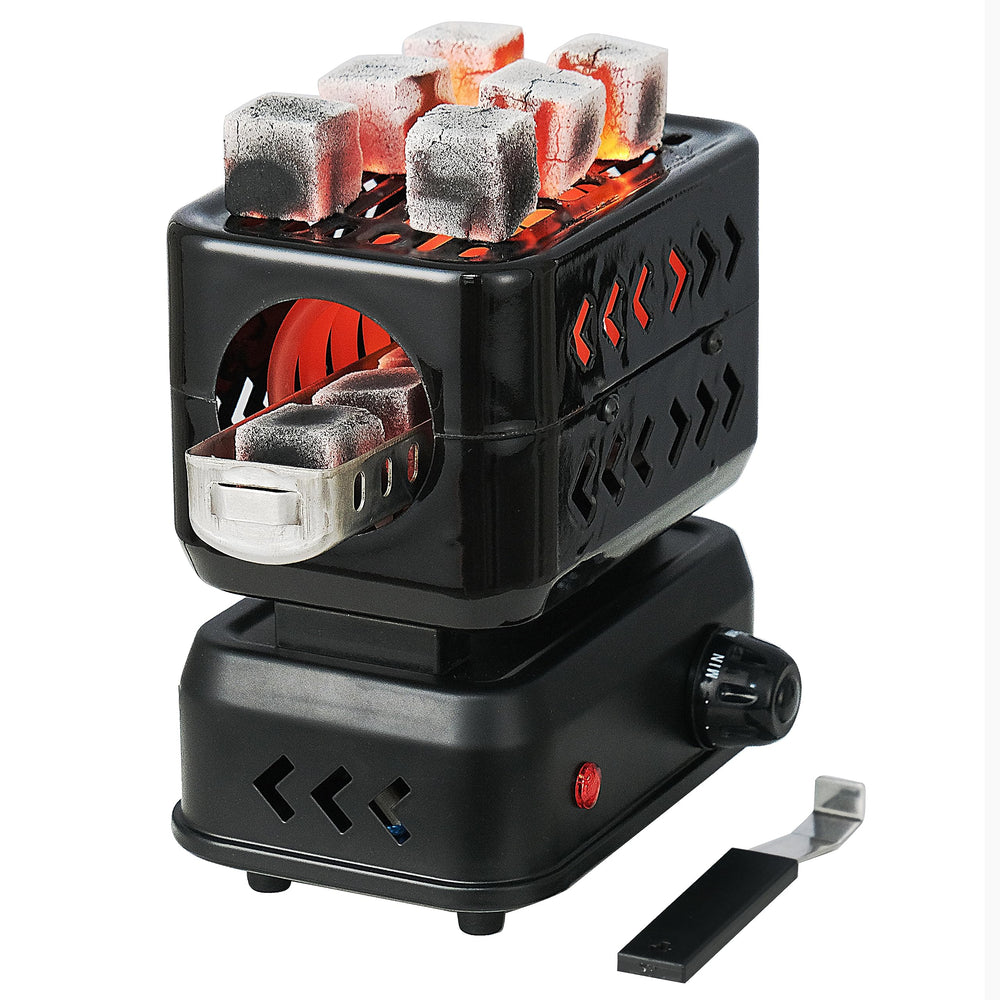 minkah front view of charcoal starter showing compact design and fast heating benefit