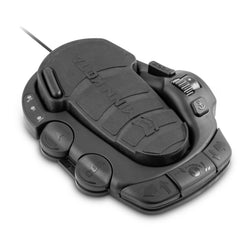 Minn Kota foot pedal front view showing rugged housing and clear labels for confident control