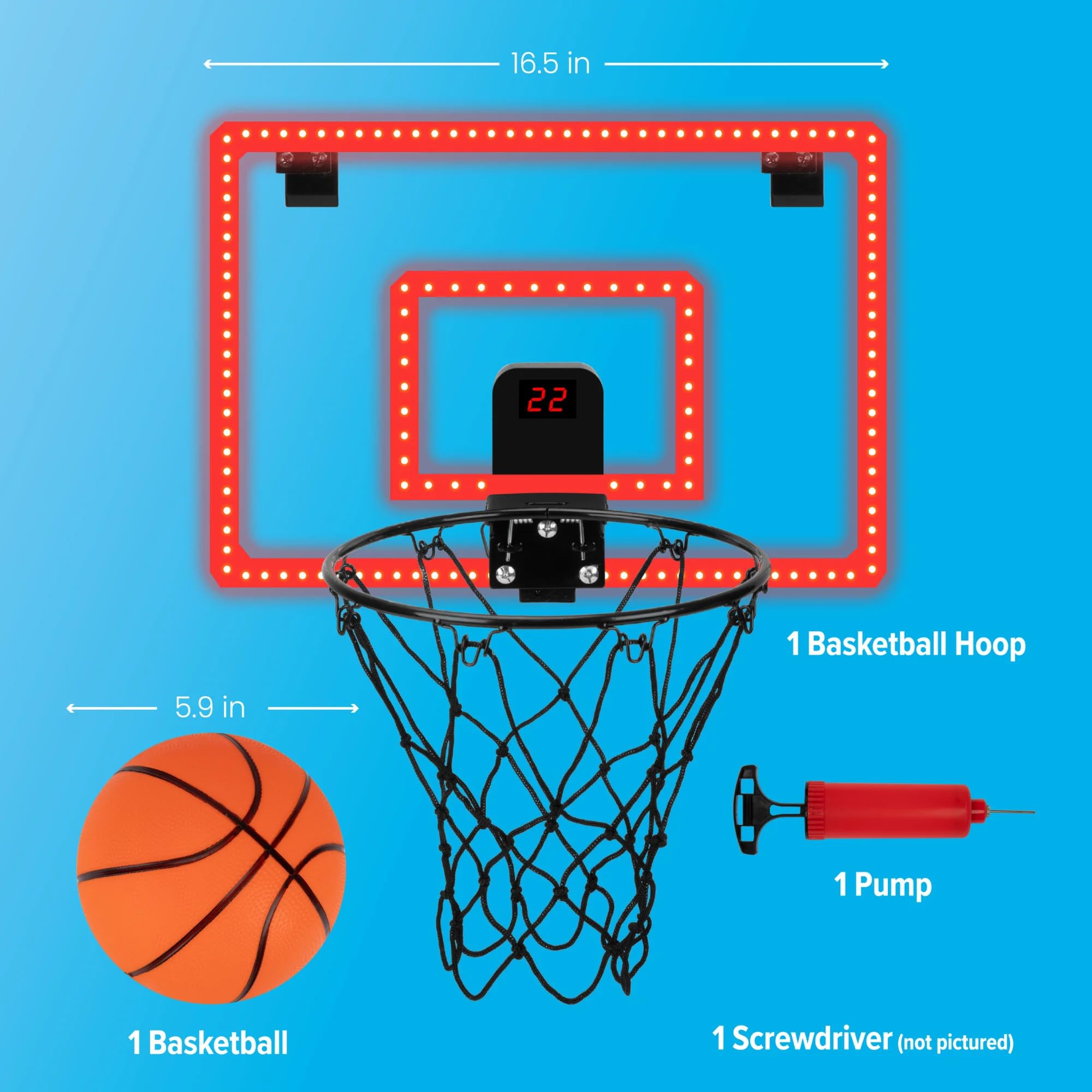 MinnARK flashing inner rectangle LED celebrating a made basket visibly