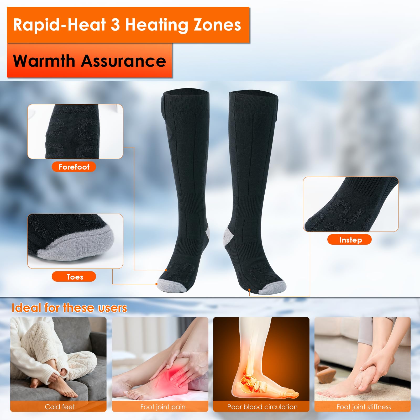 Minthouz socks with batteries removed for safe washing and convenient care