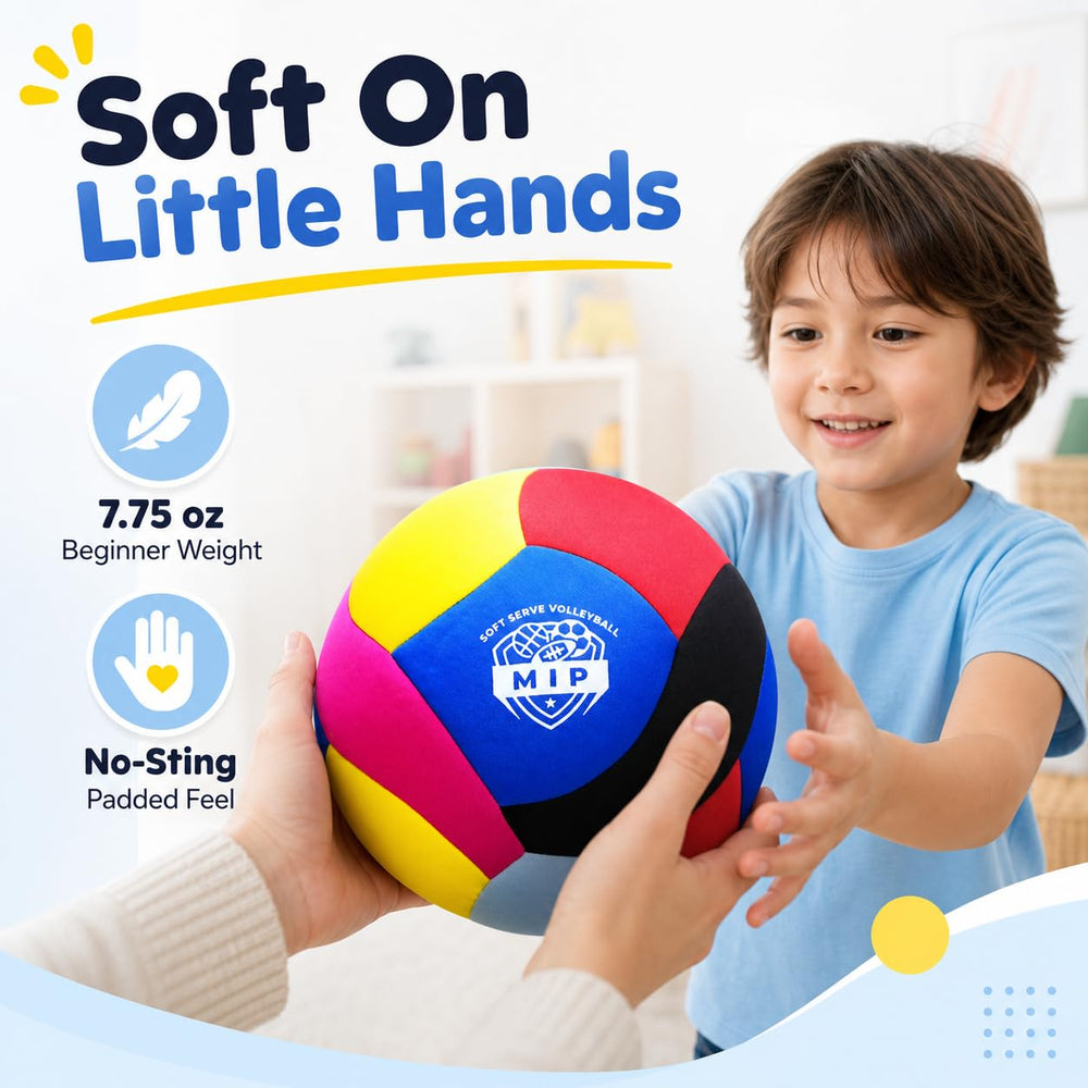 MIP ball in child’s hands demonstrating gentle, safe play benefit