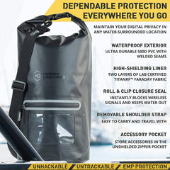 Mission Darkness transparent front pocket showing quick-access organization