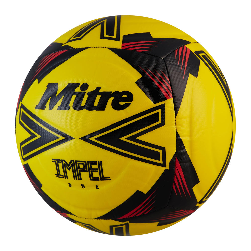 Mitre IMPEL ONE close shot of Hyperflow grooves enhancing stable flight