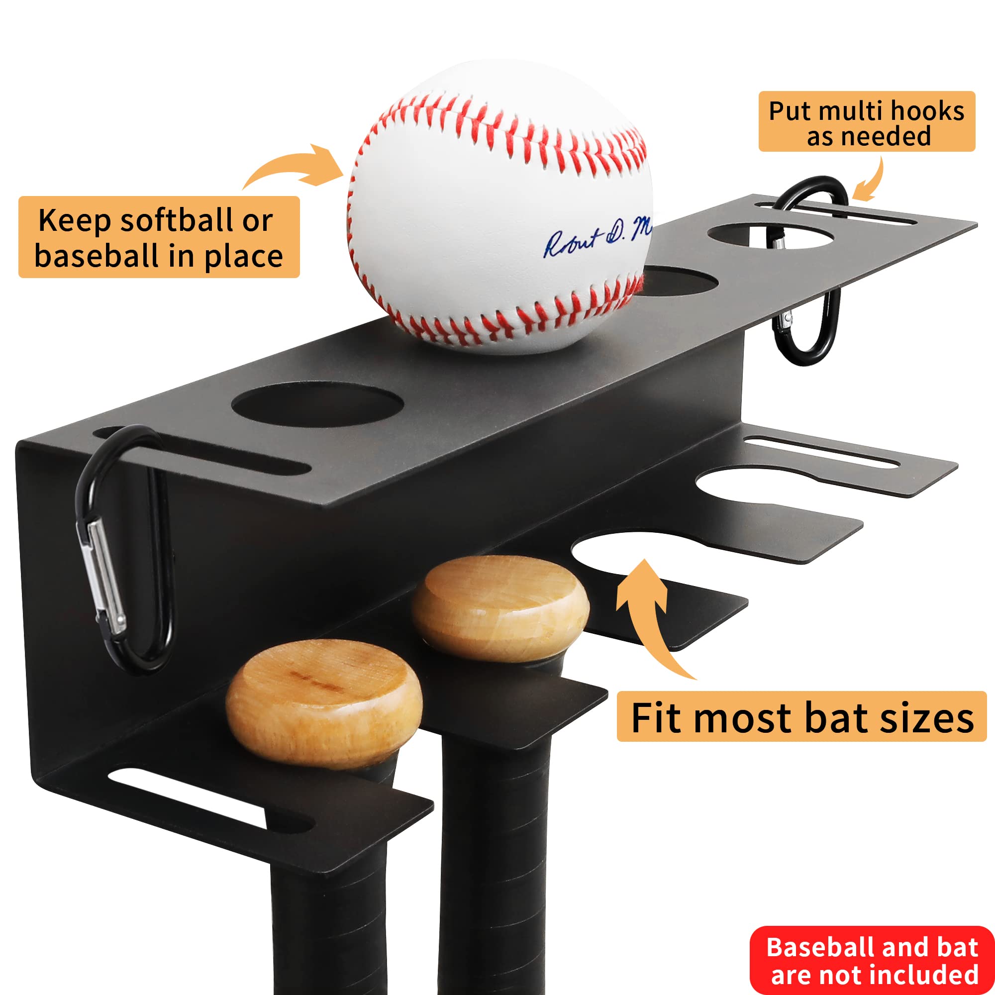 MIUONO lifestyle image of rack installed in dugout keeping gear tidy