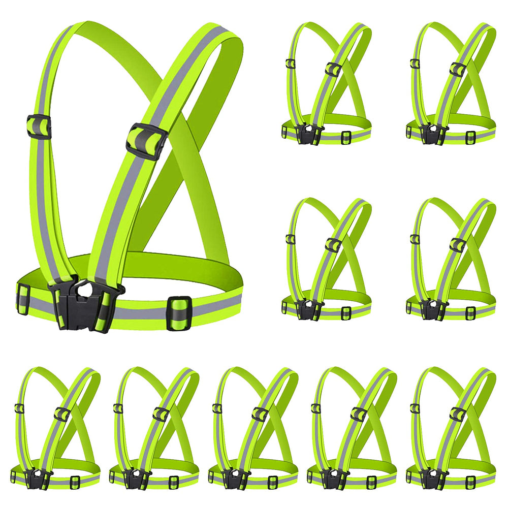 Miushion front view green vest showing high visibility for safer runs