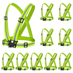 Miushion front view green vest showing high visibility for safer runs