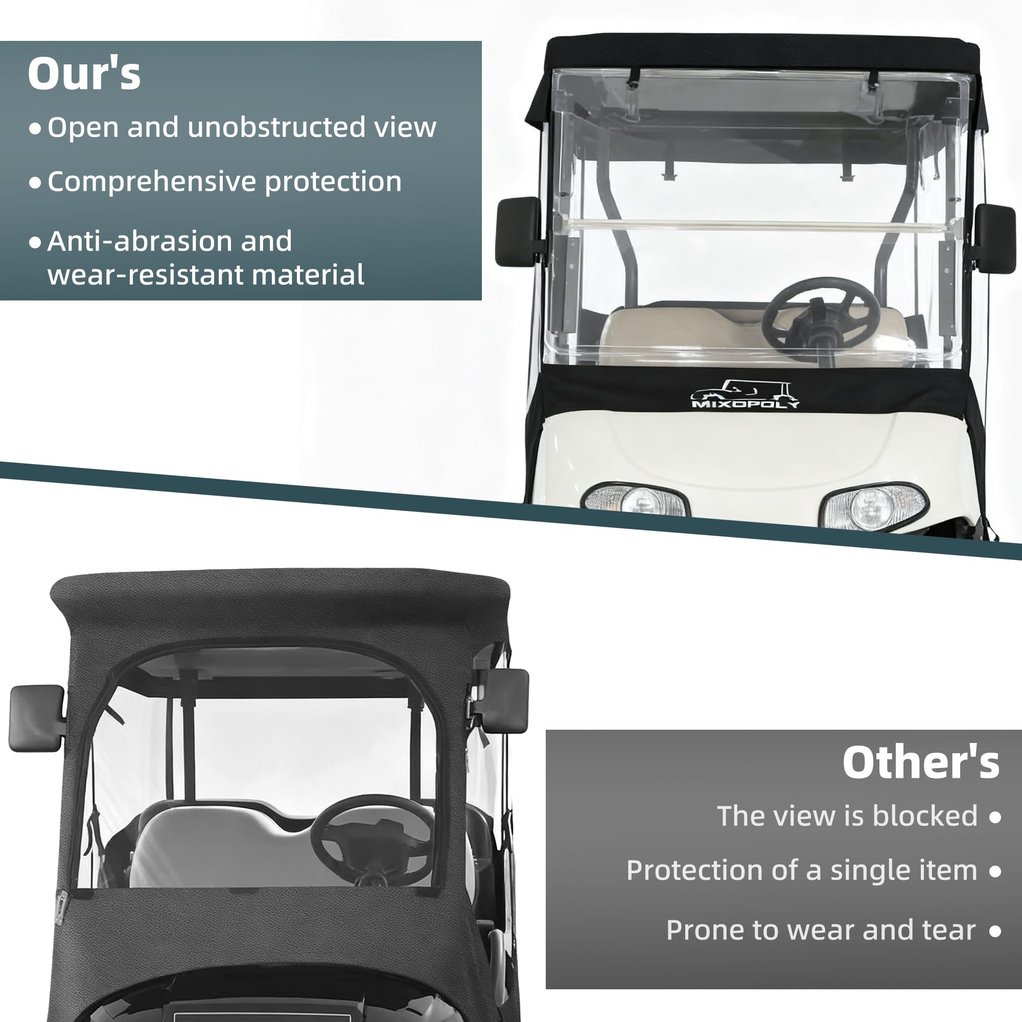 Mixopoly heavy-duty hooks and bungee cords at bottom ensuring windproof fit