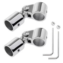 MIYIMORE front view of two pairs of stainless bimini hardware showing robust fit
