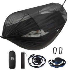 MIZTLI front view hammock with net showing spacious shelter benefit