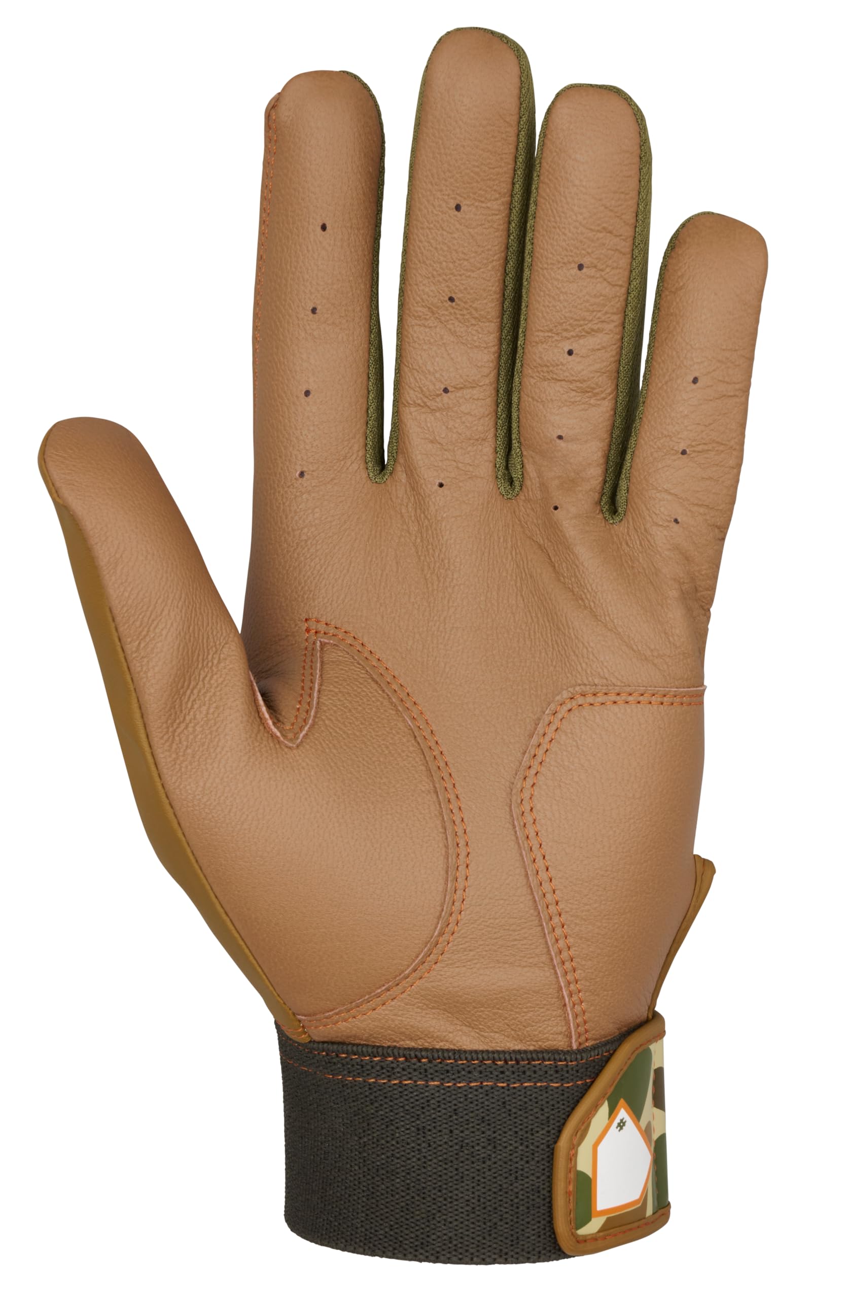 Mizuno MVP sheepskin palm close-up displaying soft grip and reinforced durability