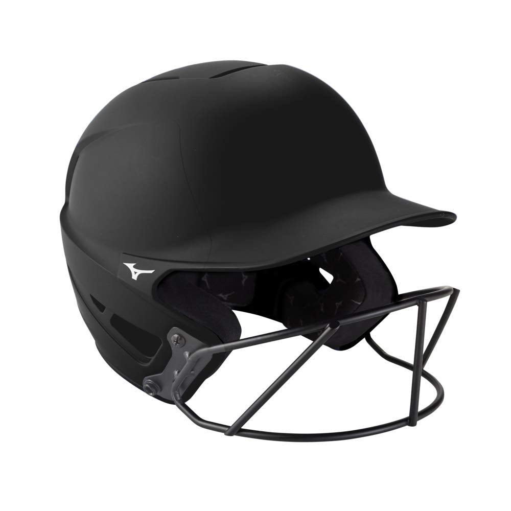 Mizuno F6 helmet front view showing matte finish and secure fit advantage