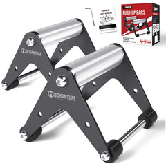 Mochantum push up bars front view showing stable frame and portable design benefit