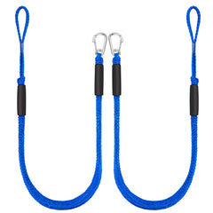 Moclear front view of 2-pack dock lines showing hardware and cords for easy identification and benefits