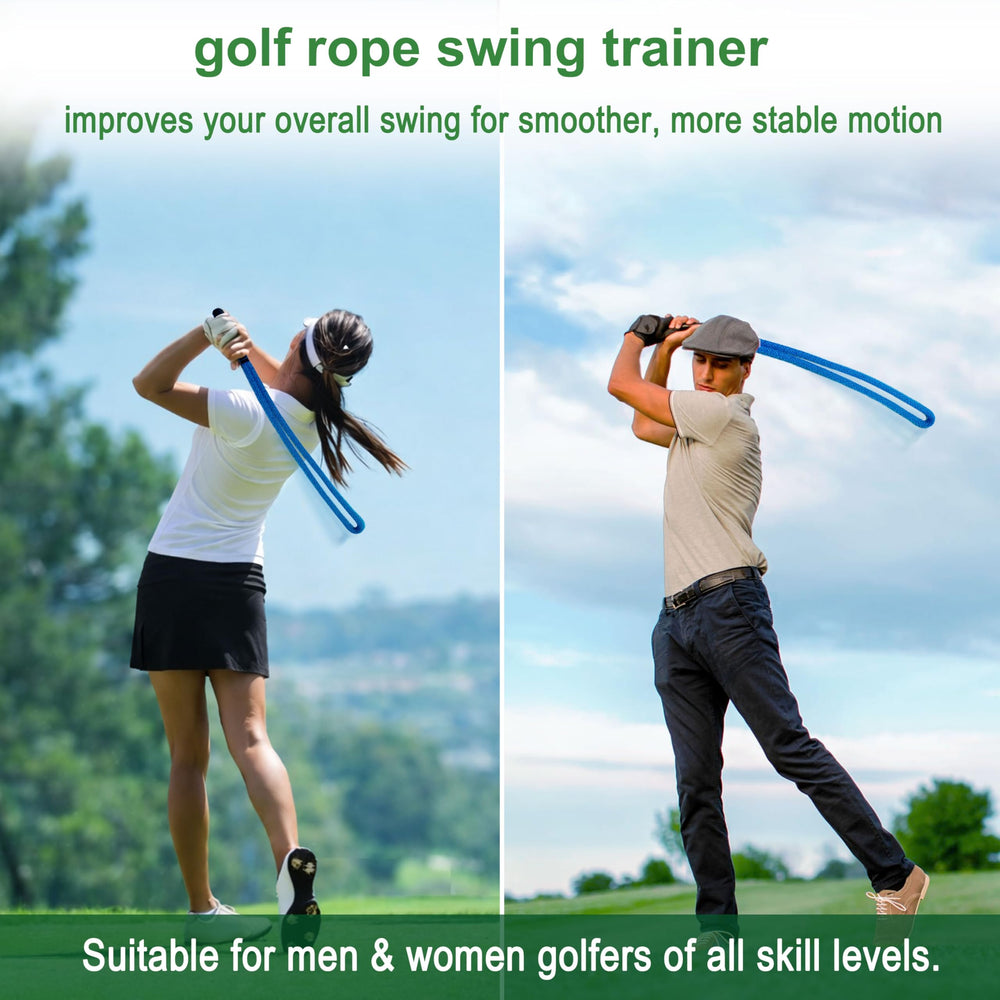 MOELDARH trainer next to golf club showing size comparison and portable benefit