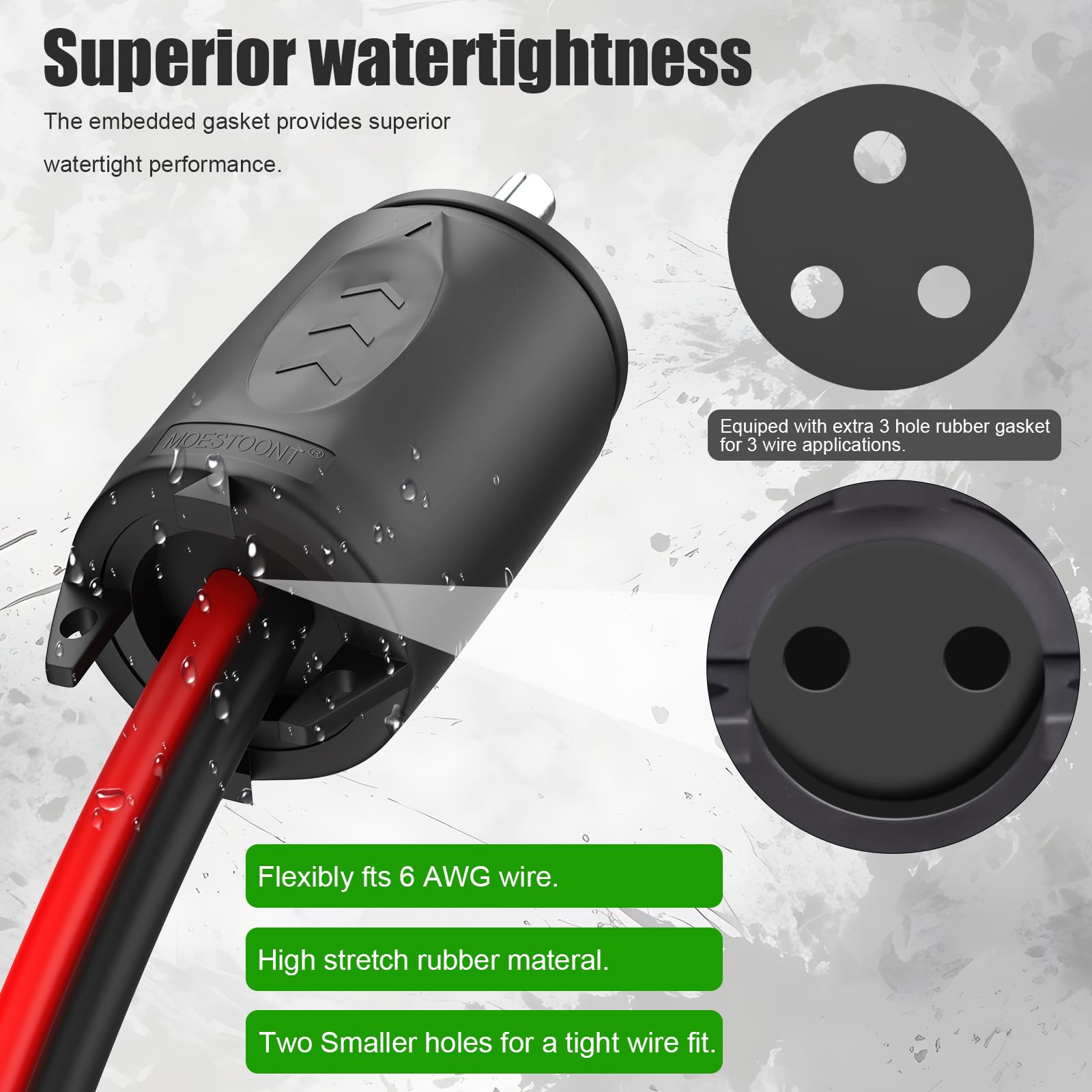 Moestoont strain relief and keyed latch ensuring correct alignment and cable stability