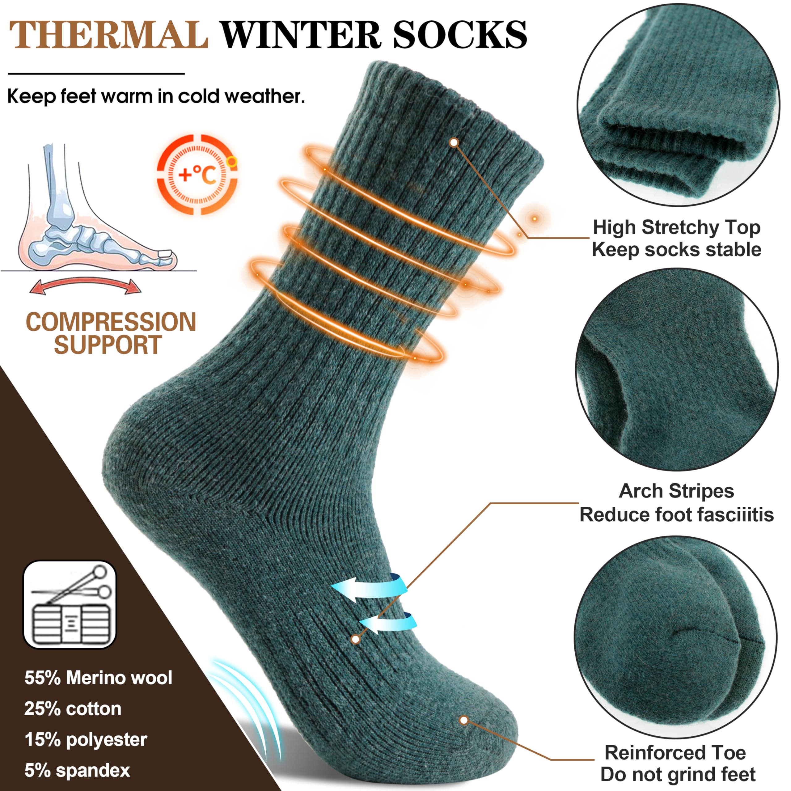 MOGGEI sock worn in hiking boot demonstrating fit and protection