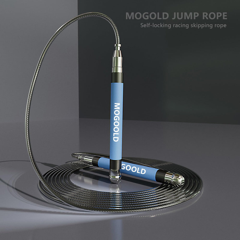 MOGOLD rope in use performing fast double-unders for cardio and agility