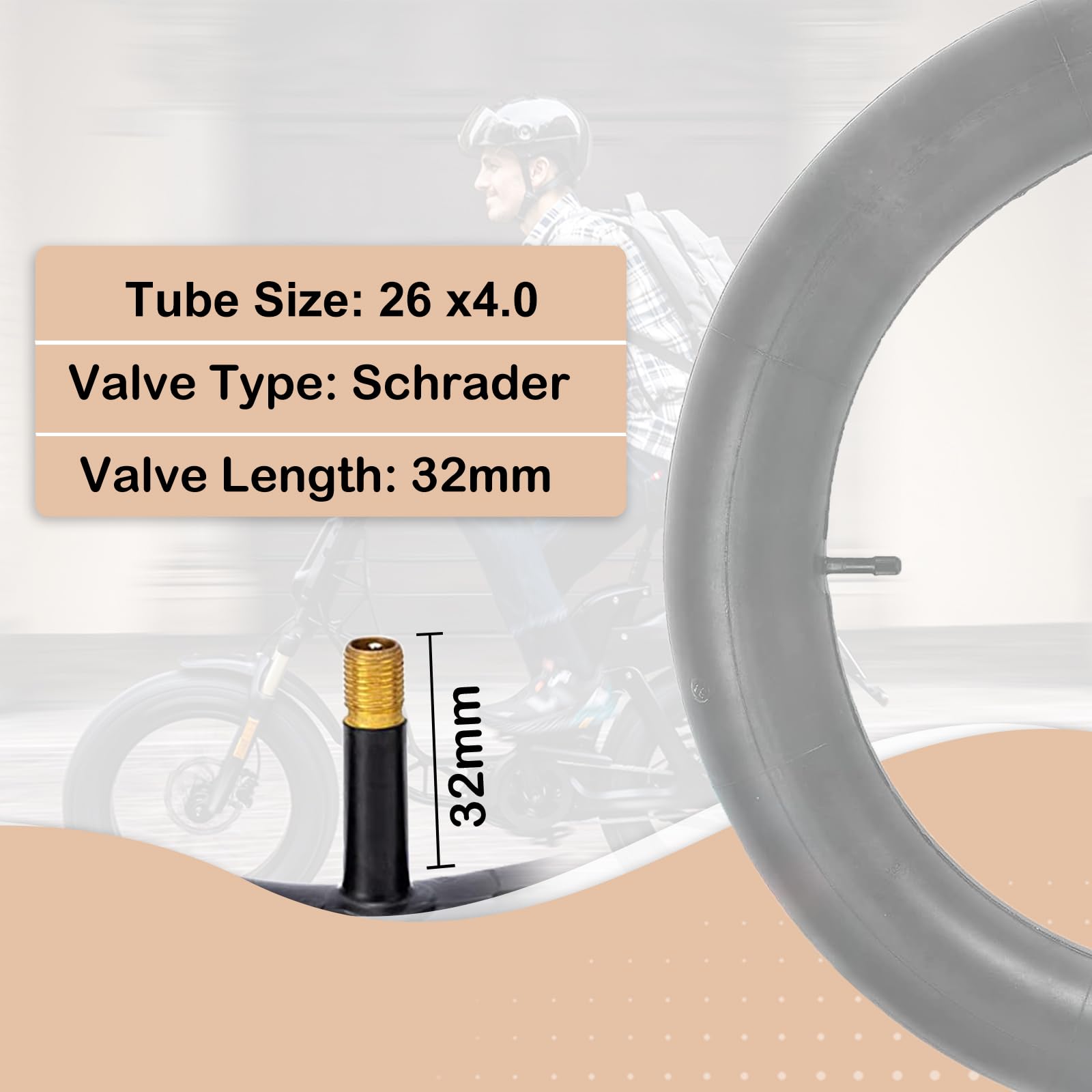MOHEGIA inner tube mounted on a fat bike wheel demonstrating proper fit and handling