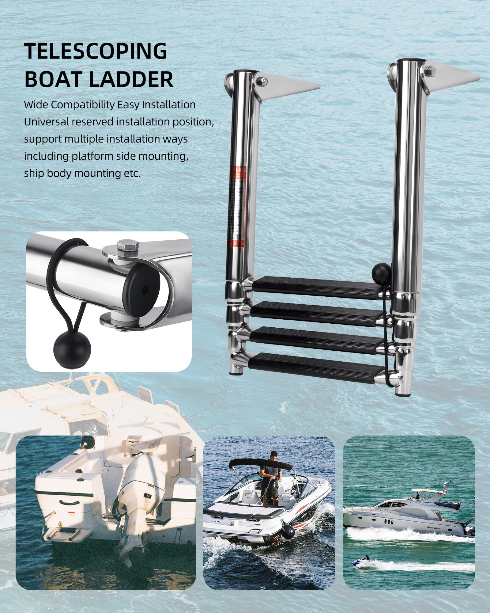 Mojiate polished 316 stainless finish resisting saltwater corrosion
