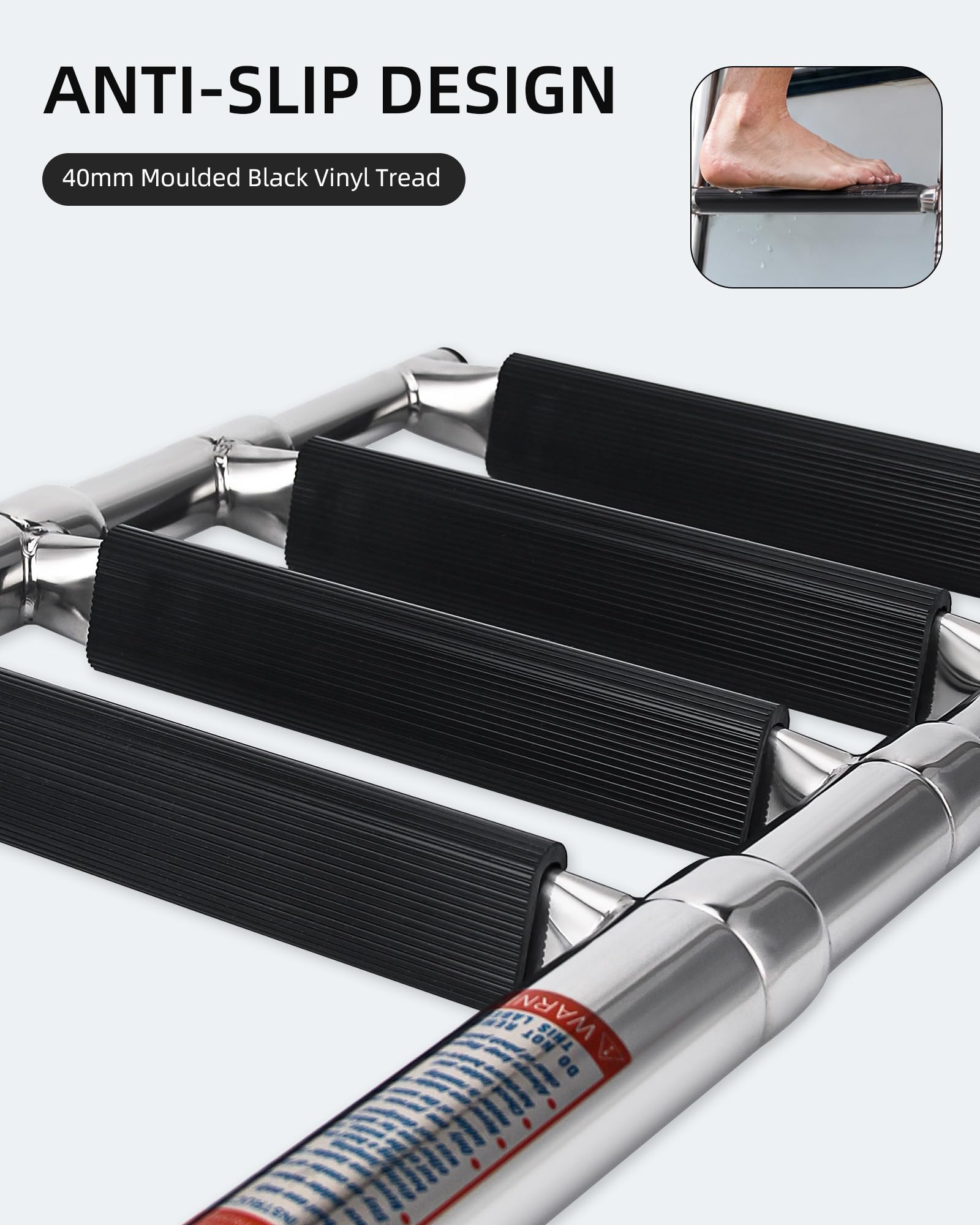 Mojiate dual stainless handrails detail providing secure hand support