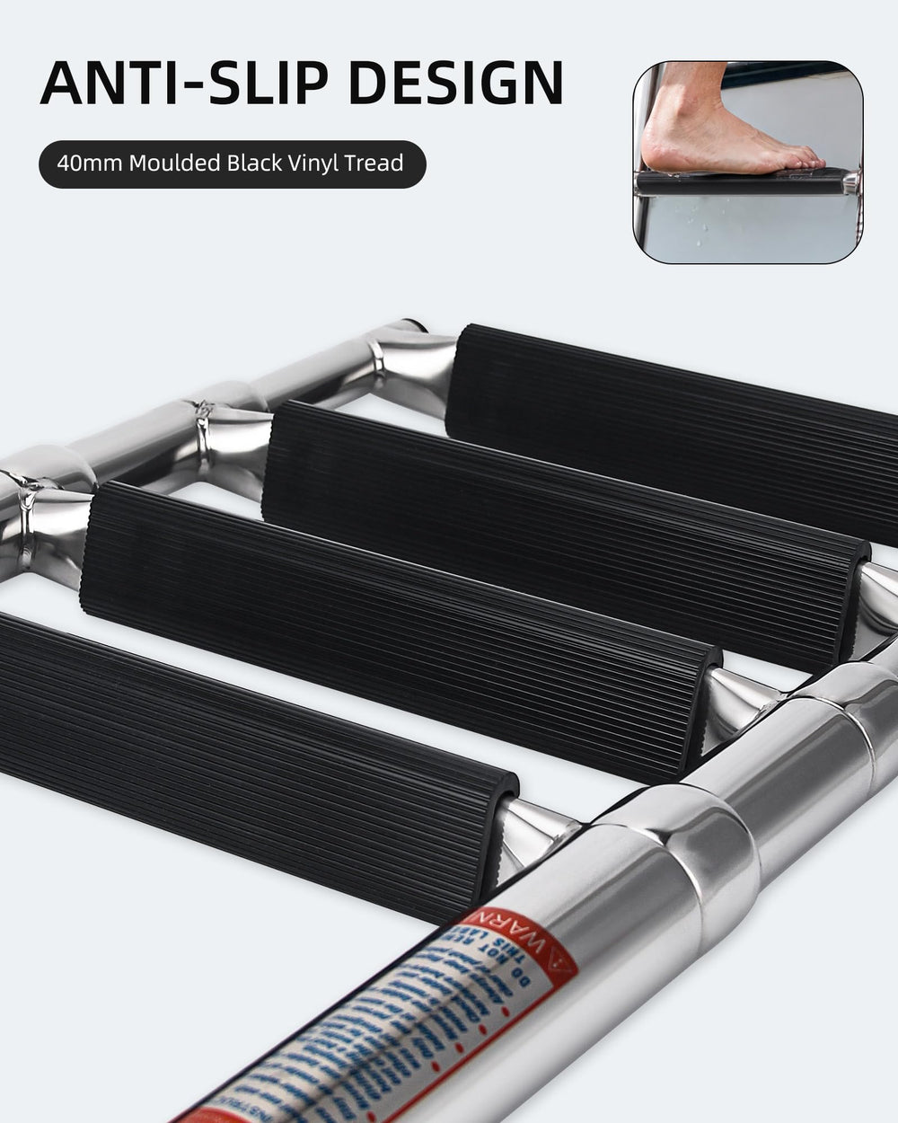 Mojiate dual stainless handrails detail providing secure hand support