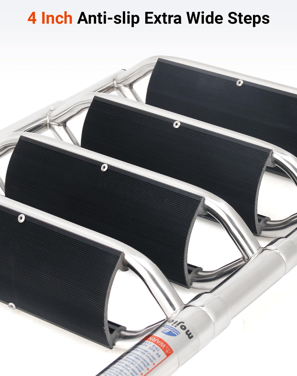 Mojiate dual handrails detail providing secure handholds while boarding