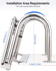 Mojiate handrail detail showing ergonomic grip for safer reboarding