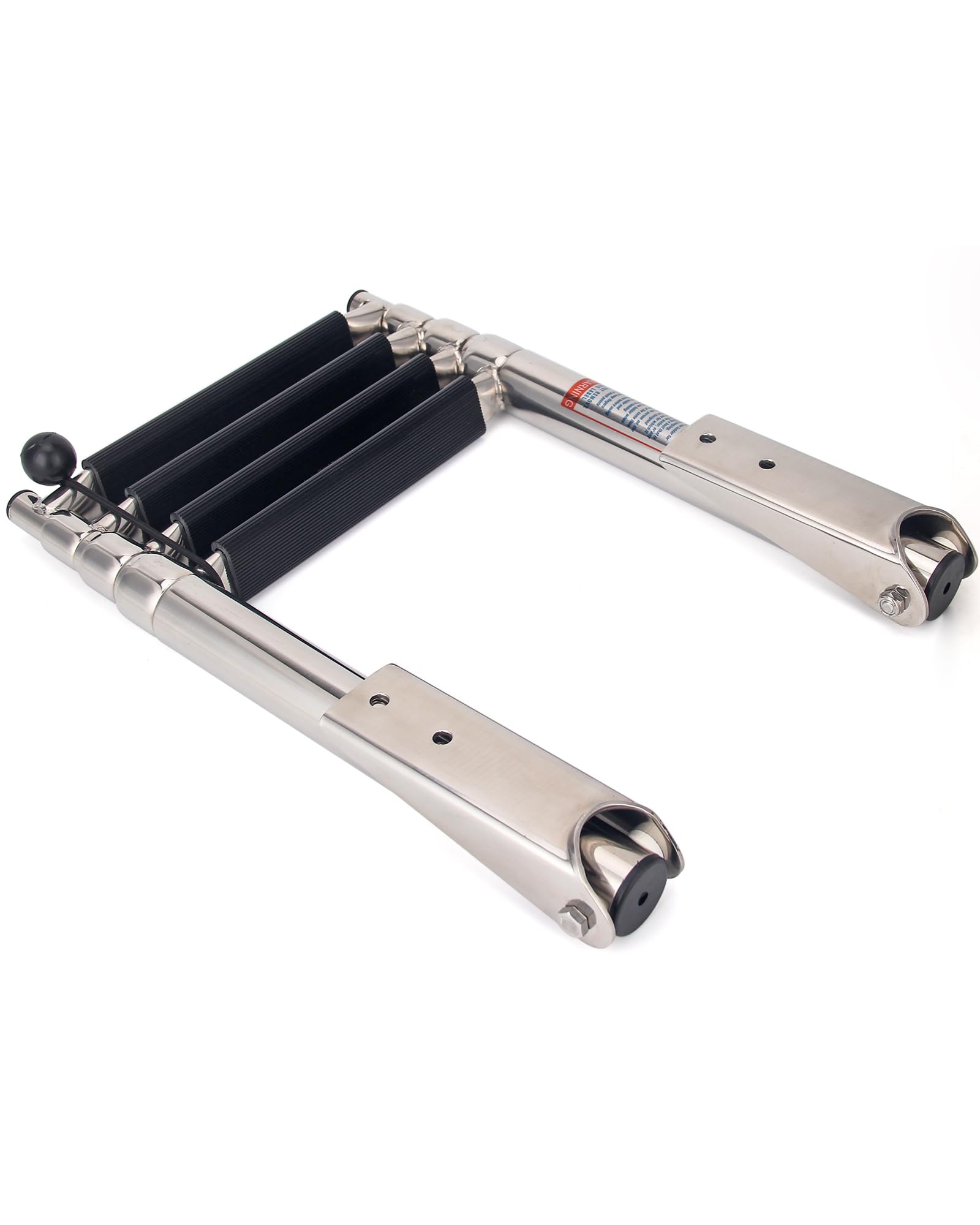 Mojiate ladder mounted on a pontoon in lifestyle scene for real-world use